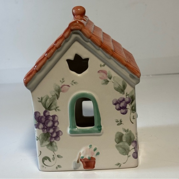 Pfaltzgraff Grape & Vine Cottage House Candle Holder Votive LIKE NEW - Picture 3 of 9